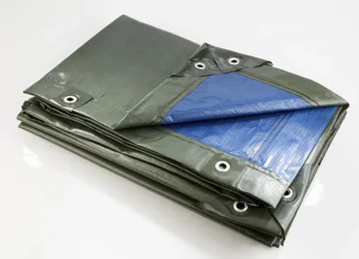 Obrázek produktu pro Krycí plachta superpolyetylen polyetylenová 250 g/m² zelená/modrá 10 x 15 m třívrstvová laminododávkaá voděodolná UV tyčilní