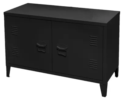 Obrázek produktu pro DOCHTMANN Komoda kovová černá, TV skříňka 100x40x53cm, industriální