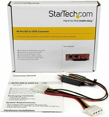 Immagine prodotto di StarTech.com Adattatore da IDE PATA a SATA a 40 pin per HDD / SSD / ODD - Convertitore da IDE a 2,5 SATA / Unità ottica - Controllore di archiviazione - 1 trasmettitore/canale - SATA 1,5 Gb/s - Ultra ATA/133