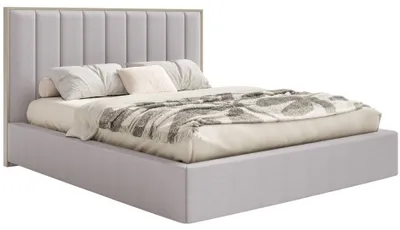 Image de Selsey Togents - Lit Tapissé 140x200 avec Housse Chenille et LED, Gris