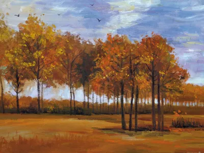 Obrázek produktu pro Vincent Van Gogh Art Print Obraz - Podzimní krajina, 1885 (60 x 80 cm)