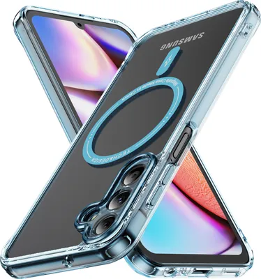 Obrázek produktu pro Magnetické průhledné pouzdro pro Samsung Galaxy A15 5G/4G, kompatibilní s MagSafe, hybridní nárazuvzdorné ochranné pouzdro Modrý