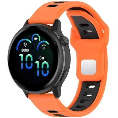 Produktbild von FFO2World 22-mm Silikon-Sportarmband – Für Samsung Galaxy Watch 46 mm/3 45 mm, Gear S3, Amazfit GTR 47 mm/2/3 Pro, OnePlus Watch – Orange/Schwarz