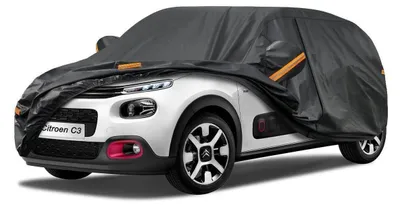 Image de Housse de protection pour voiture, imperméable et respirante, pour Citroën C3 (2002-2025), 7 couches, protection complète, anti-poussière, couleur noire