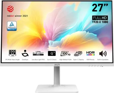 Obrázok produktu pre MSI Modern MD2712PW, 68,6 cm (27"), 1920 x 1080 px, Full HD, LCD, 4 ms, Biela
