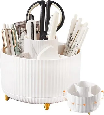 Produktbild von Famanu Stiftehalter mit 5 Fächern - 360° Schreibtisch Organizer für Büro und Schule