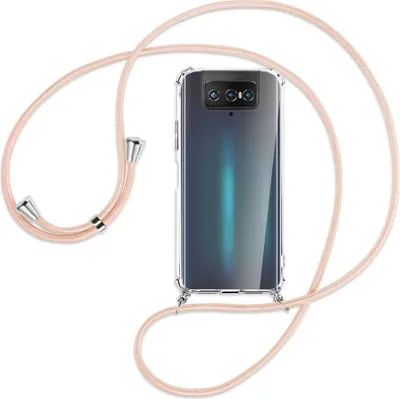 Produktbild von Handykette Backcover-Schutzhülle mit Band (Metall goldfarben) für Asus Zenfone 7 ZS670KS - schwarz