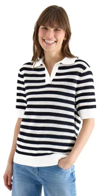 Produktbild von Cecil Kurzarm Poloshirt in Mesh-Qualität universal Blue S