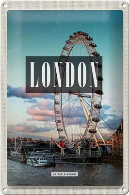 Produktbild von Blechschild Reise 20x30cm London Engalnd London Eye
