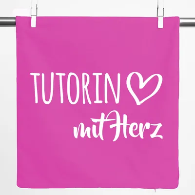 Produktbild von Huuraa Kissenbezug Tutorin mit Herz 40x40cm Fuchsia Baumwolle Dekokissenbezug Geschenkidee