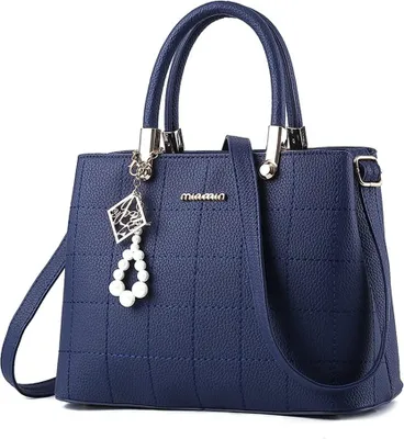 Produktbild von handtaschen damen Schwarz groß Leder Damen Schultertasche Frauen Umhängetasche (Blau)