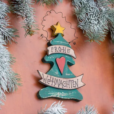 Produktbild von Hübsche Türdekoration, Tannenbaum als Weihnachtsdeko, Fensterdeko aus Holz
