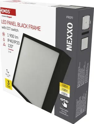 LED svítidlo NEXXO černé, 22,5 x 22,5 cm, 21 W, teplá/neutrální bílá