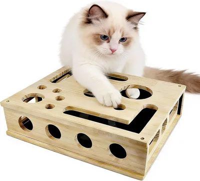 Image de Panneau griffoir pour chats d'intérieur, dimensions 30x25x8 cm, en bois, jouet pour chats