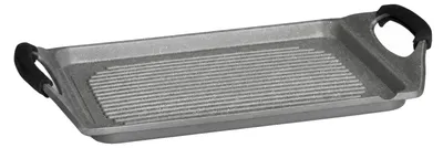 Image de Poêle à griller, revêtement antiadhésif, compatible avec les plaques de cuisson à induction, noire, dimensions : 45 x 28 x 6 cm