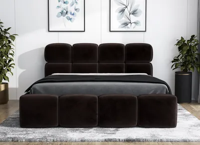 Produktbild von Polsterbett MONAKO 180 x 200 mit Matratze und Bettkasten. Farbe: Dunkelbraun