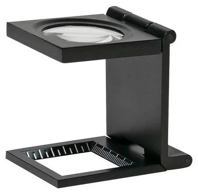 Produktbild von Fadenzähler schwarz mit Skala,  aus Metall, Vergrößerung 8x