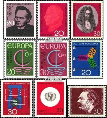 Produktbild von Briefmarken BRD (BR.Deutschland) 1966 Mi 504,505,518,519-520, 521-522,527,528 (kompl.Ausg.) postfrisch 100.Geburtstag von Söderblom