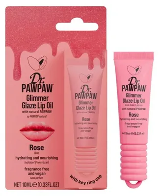 Zdjęcie produktu dla Dr. Pawpaw, błyszczyk nawilżający i rozświetlający, olej do ust, różany, 10 ml