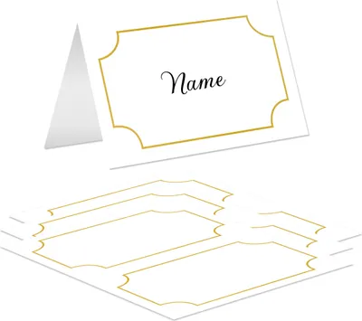 Produktbild von Tischkarte Namenskarte 8,5x5,5cm vorgefalzt für Hochzeit Kommunion Taufe Familienfeier Klassisch - 20 Stück