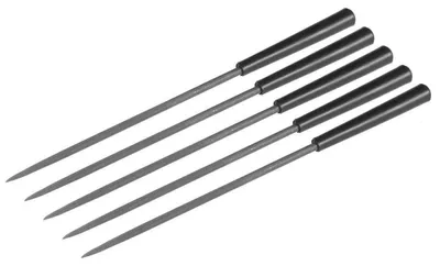 Obrázok produktu pre Pilníky na kov, 3x140 mm, druhý stupeň, 5 kusov s plastovou rukoväťou