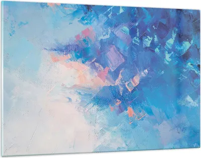 Produktbild von Bilder auf glas - Einteilig - Abstraktion blau gemalt - 120x80cm - Glasbilder - Wandbilder - Bilder - zum Aufhängen bereit - Wanddekoration aus Glas - Glas Bilder - Wandbild auf Glas - GAA120x80-4570