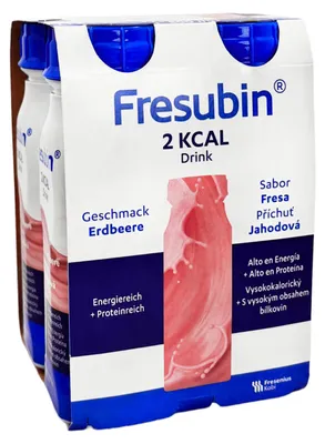 Productafbeelding van Fresubin 2 kcal, aardbei smaak, drank, 4 x 200 ml