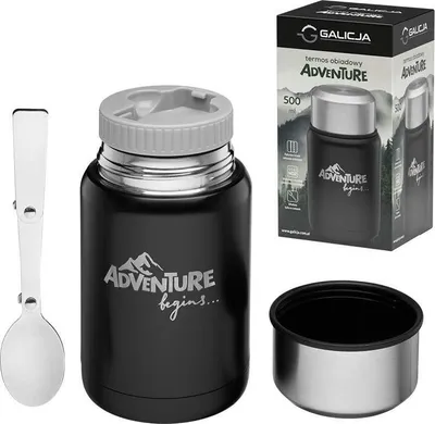 Obrázok produktu pre Termoska na obed Obedár s lyžičkou Adventure čierna 0,5 l