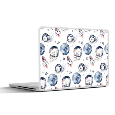 Produktbild von MuchoWow® Laptop Aufkleber Sticker Cover Elefant - Kaninchen - Rakete - Jungen - Mädchen - Kinder - Kind 31x22.5 cm - Laptop-Deko