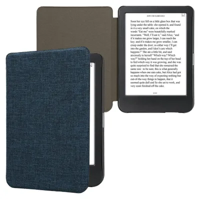 Produktbild von kwmobile Hülle kompatibel mit Kobo Clara BW / Clara Colour / Tolino Shine (5) / Shine Color - Stoff eReader Schutzhülle Cover Case - Blau