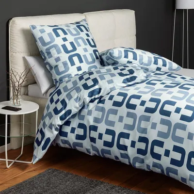 Produktbild von Janine Mako-Satin Bettwäsche J.D. 87119 135x200 cm + 80x80 cm blau
