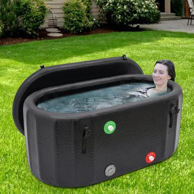 Immagine prodotto di Vasca da bagno gonfiabile da 370 litri, autoportante, ideale per la terapia dell'acqua fredda e il recupero