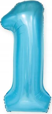 Image de Ballon transparent chiffre 1 ONE bleu pastel 100cm