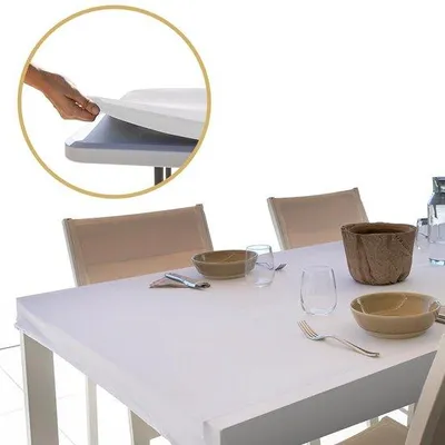 Produktbild von Rechteckige Tischdecke wasserdicht weiß 182x76cm