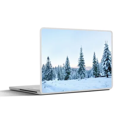 Produktbild von MuchoWow® Laptop Aufkleber Sticker Cover Winter - Schnee - Bäume 32.5x23.5 cm - Sticker für Laptop - Selbstklebend