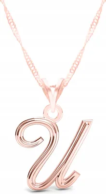 Immagine prodotto di Collana placcata oro con l'iniziale U, argento 925