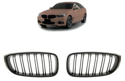 Obrázek produktu pro Mřížka chladiče, dvojitá, kompatibilní s modelem BMW řady 3 F34 Gran Turismo, rok výroby 2013–2020, barva: matná černá
