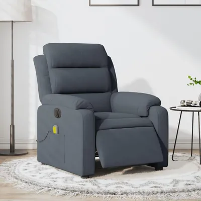 Produktbild von Elektrisch verstellbarer Sessel – Liegesessel – Relaxsessel – Loungesessel – Dunkelgrau – Massagefunktion mit 6 Massagepunkten
