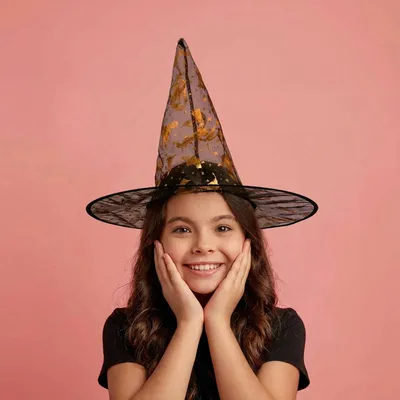 Image de Chapeau de sorcière pour Halloween - 4 couleurs, polyester - 38 x 34 cm