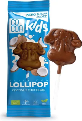 LIZAK Z CZEKOLADY KOKOSOWEJ BEZ DODATKU CUKRÓW BIO 15 g (7 szt. + 3 szt. GRATIS) - COCOA