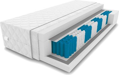 9 Zonen Matratze MED+ Classic 100 x 200 x 19 cm Taschenfederkern | Rollmatratze mit waschbarem Bezug | H3