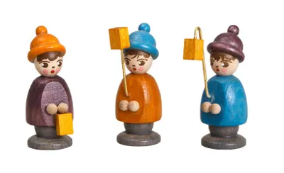 Produktbild von Miniaturfiguren 3 Laternenkinder bunt Höhe 3,7cm