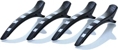 Produktbild von 4 schwarze Premium-Haarabteilklammern aus Silikon