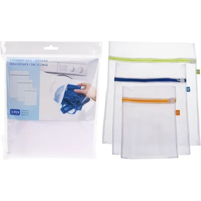 Produktbild von ULTRA CLEAN Wäschesäcke Wäschebeutel für Kleidung Wäsche mit Reißverschlüssen 3 Stück