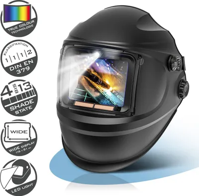 Produktbild von STAHLWERK Automatik-Schweißhelm 3-in-1 RAPTOR – Schweißerhelm mit True-Colour, LED-Licht, autom. Abdunkelung DIN 4-13, optische Klasse 1/1/1/2