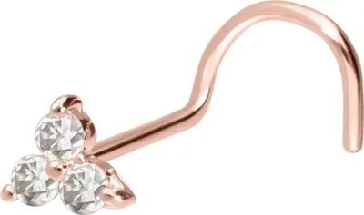 Produktbild von Nasenpiercing, Nasenstecker 14/18 Karat Gold Nasenstecker Spirale MOISSANIT-BLUME