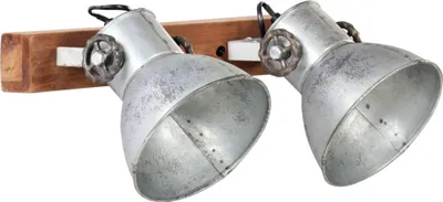 Produktbild von vidaXL Wandlampe Industriestil Silbern 45x25 cm E27