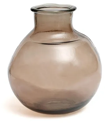 Image de Bazar Bizar Vase verre recyclé beige 25x25x31cm