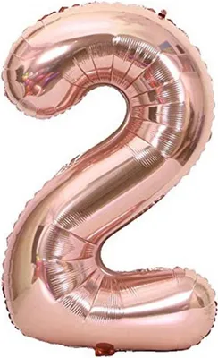Obrázok produktu pre Fóliový balón číslo 2, cca 40 cm, ružovo zlatý, na plnenie vzduchom
