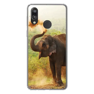 Produktbild von MuchoWow® Handyhülle Schutzhülle Hülle für Huawei P20 Lite (2020) Elefant - Tiere - Wald - Bäume Silikon Softcase Handy Hülle - Kartenhalter